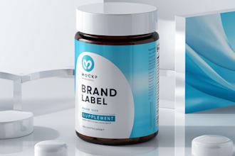 design packaging product label design supplement label 3d mockup 3d visual ads