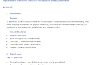create a professional brd or functional specification document for your project