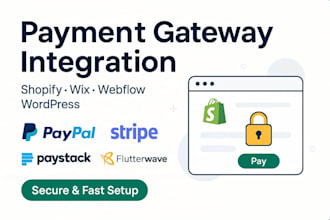 integrate or fix payment gateway on shopify, wix, webflow, and wordpress