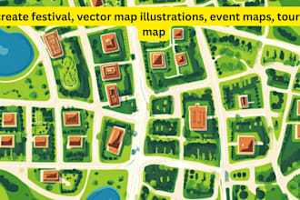 create festival, vector map illustrations, event maps, tourist map