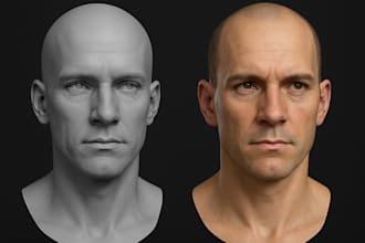 sculpt realistic 3d head model, face sculpt, head modeling, 3d mask,3d head bust