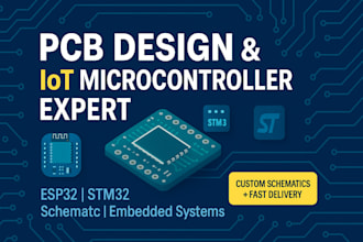 do pcb design, schematic esp32, stm32, microcontroller for arduino, iot project