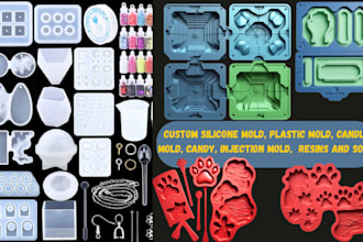 custom silicone mold, resin stl file, injection mold, plastic mold, and candle