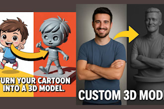convert 2d image sketch to 3d model character printable stl files 3d 2d to 3d