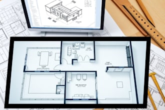 draw 2d floor plan, architectural house plan using autocad and chief architect