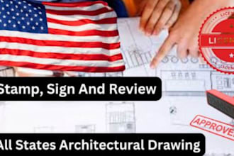 sign, stamp, and draw architectural, structural, and mep plans for permits