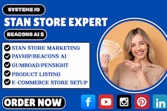 setup systems io stan store, beacon ai stan store marketing etsy store promotion
