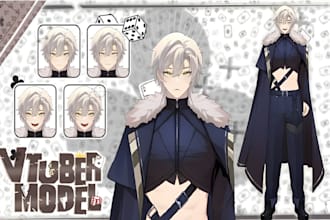 design and rig male or female live 2d vtuber 2d vtuber model 2dvtuber model