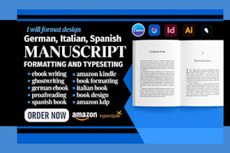 format, manuscript design paperback journal,  proofread for amazon kdp, catalog