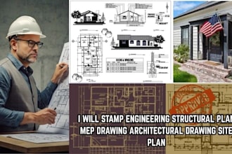 stamp engineering structural plan mep drawing architectural drawing site plan