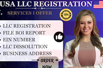 register llc, get ein, file boi report, business address and do llc dissolution