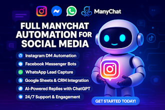 build automated instagram facebook whatsapp chatbot using manychat