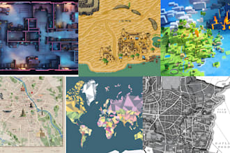vector map dnd map city map game map isometric map cartography map illustration