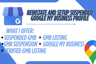 reinstate and setup suspended google my business profile