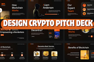design pitch deck presentation for crypto nft web3 blockchain forex ai saas deck