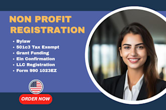 get your ein tax id for llc, 501c3 tax exempt, bylaws, non profit registration