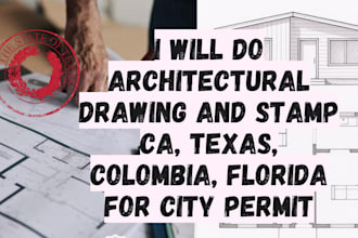 do ca, tx, colombia, tx, fl architectural drawing and stamp for city approval
