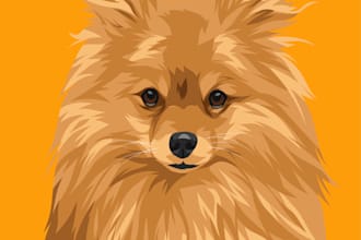 draw dog, cat and any pet to vector portrait