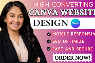 design a professional canva website, canva website design, canva landing page