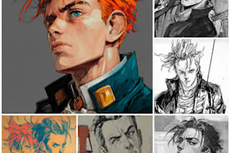illustrate or draw characters, comics and scenes