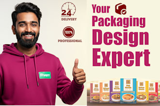 design box, pouch, or label packaging with print ready files in 1 day