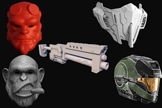 create 3d realistic amor, sword, knief, cosplay and props for printing