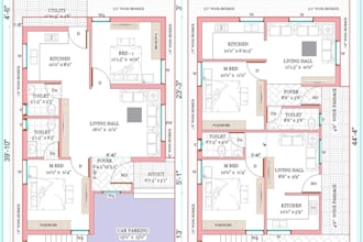 draw 2d architectural floor plan, draftsman permit drawings, 2d house rendering