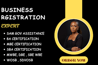 help you with mbe certificate, wbe, wosb, 8a, sdvosb, mwbe, hubzone at sam gov