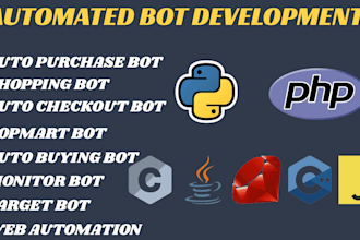 develop shopping bot, popmart checkout bot, amazon bot, walmart bot, ebay bot
