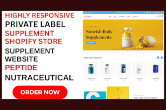 private label supplement shopify store peptide nutraceutical supplement website