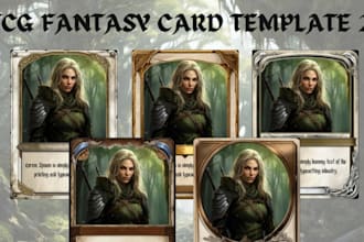 custom trading card template design, tcg, ccg, frame, tarot card, oracle card