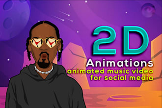 create 2d cartoon music video animation, 2d character, short fighting  anime
