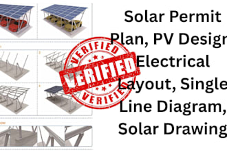 solar permit plan, pv design, electrical layout, single line diagram, solar draw