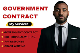 find rfp, write bid proposal response to government contract and secure grants
