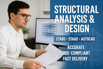 do structural analysis in etabs, staad pro, sap 2000