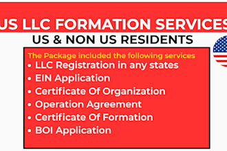 setup US llc, wyoming llc registration obtain ein, US bank for non US resident