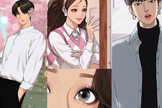 create your 2d webtoon comic in vertical scroll full color mobile optimized fmat