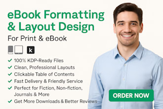 ebook formatting and layout design for print and ebook
