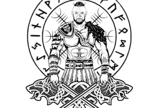 design professional viking warrior logo for your brand