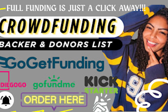 generate backers list, donors list to boost your fundraising and crowdfunding