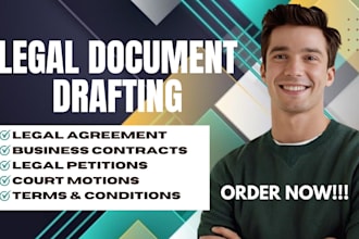write legal agreement, petition, motion, contracts, business legal document