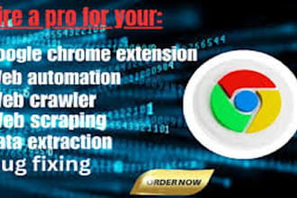 build python bots, chrome automation extensions, data scrapers, and ai task