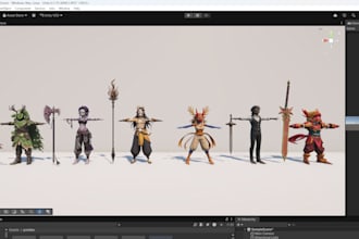 model custom 3d environment and character assets for unity