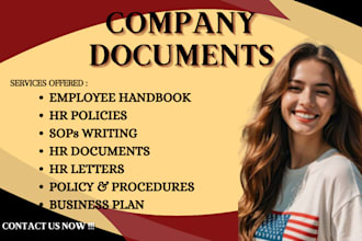 create custom business plans, employee handbooks, and sops