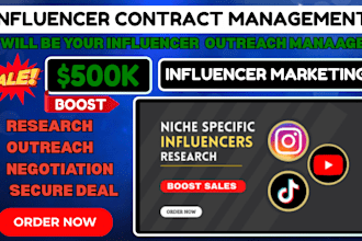 find, research instagram youtube influencer outreach manager marketing campaign