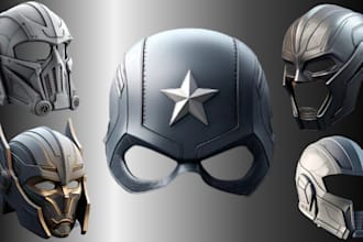 3d mask 3d helmet 3d cosplay  stl file cosplay mask 3d figure for 3d printing