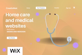 design a home care website healthcare website with SEO