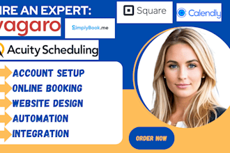 setup calendly acuity scheduling square site simplybookme vagaro booking