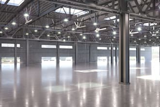 do cgi 3d warehouse layouts, factory blueprints, industrial plans and storage