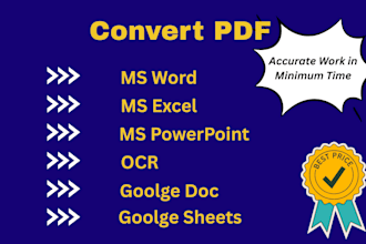 convert PDF to word, excel, powerpoint, ocr, editable PDF